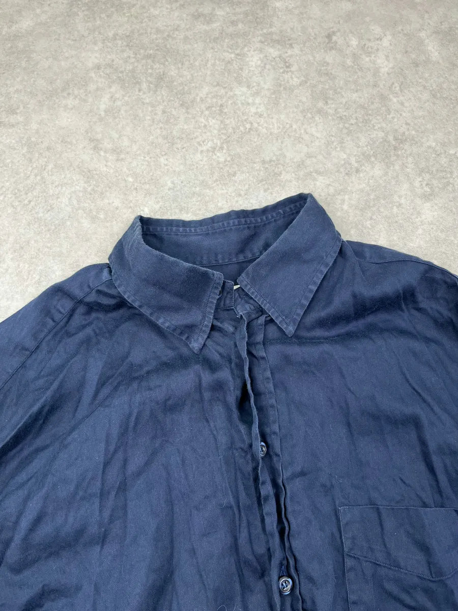 1990s Emporio Armani Navy Minimalist Shirt iQABfbx 6