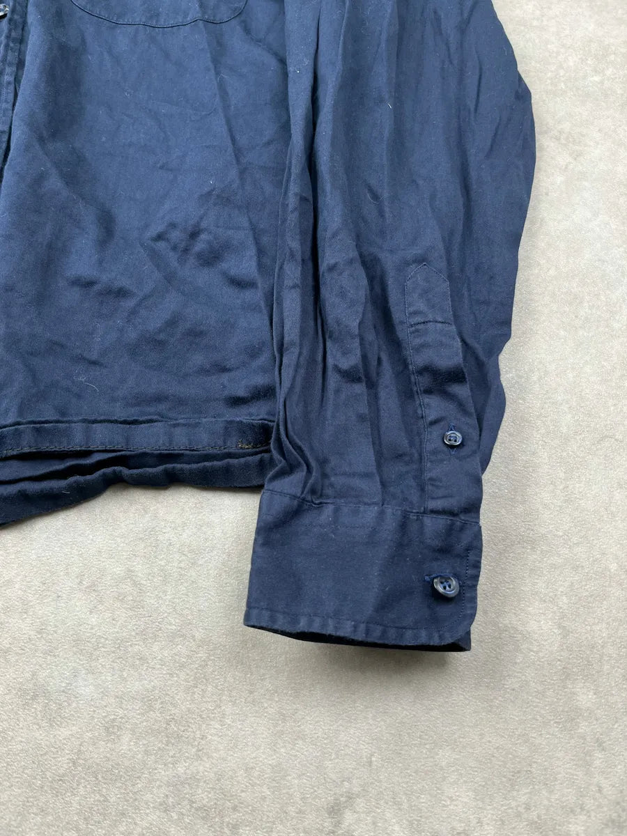 1990s Emporio Armani Navy Minimalist Shirt iQABfbx 8