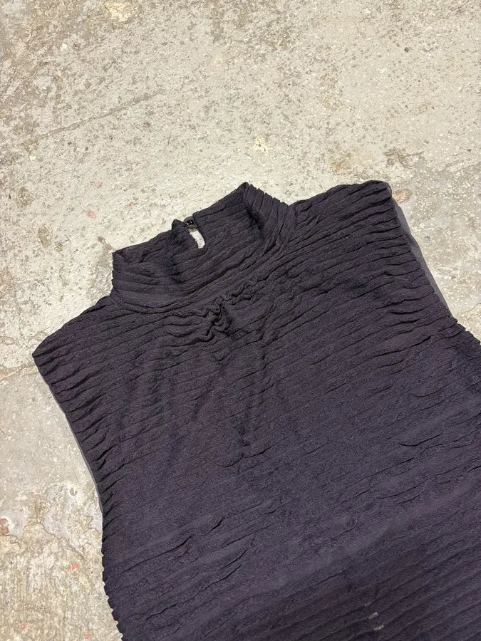 1990s Emporio Armani Navy Plissed Top ARLumpL 4