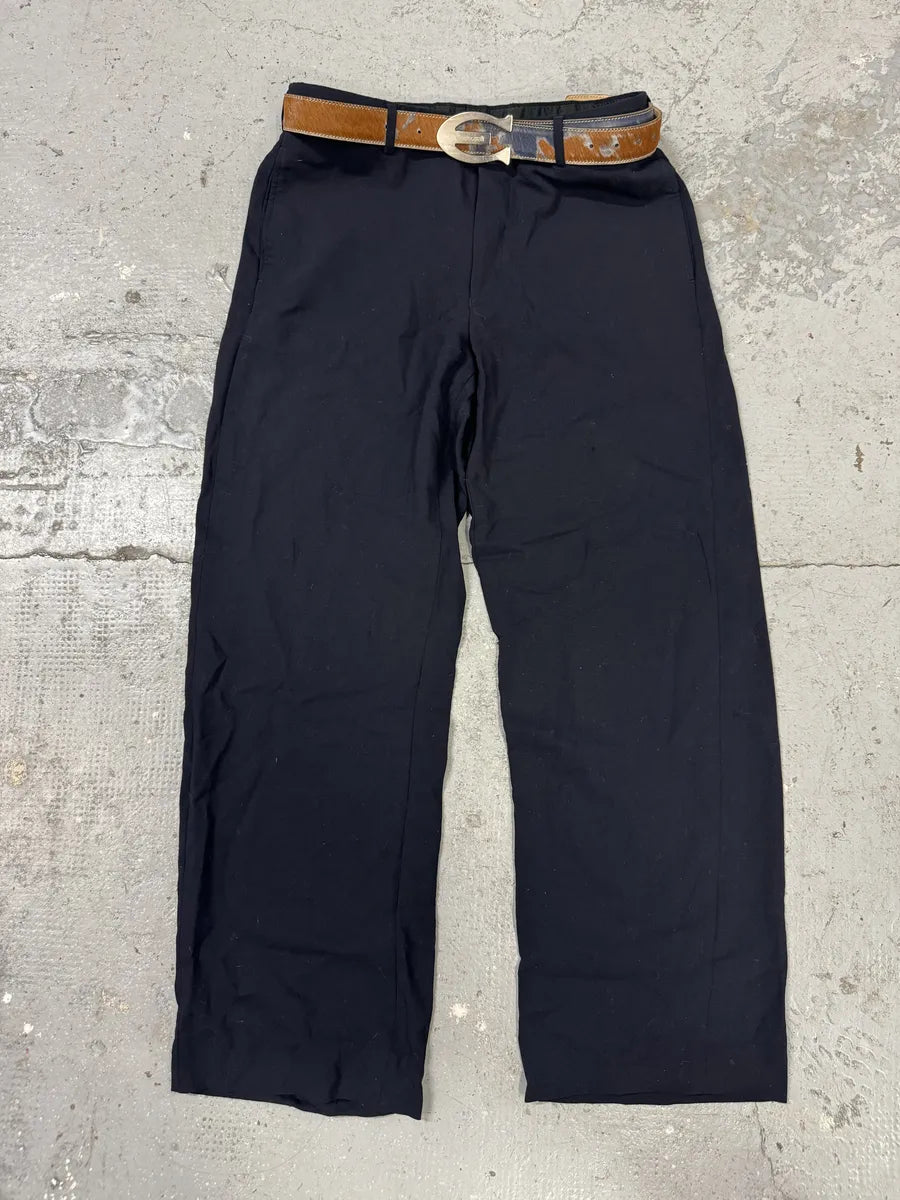 1990s Emporio Armani Navy Relaxed Minimalist Pants yHNpGED 0