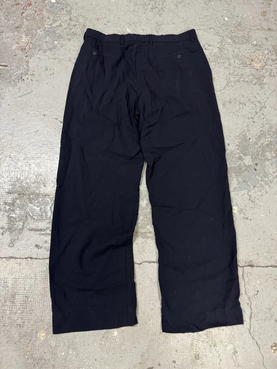 1990s Emporio Armani Navy Relaxed Minimalist Pants yHNpGED 2