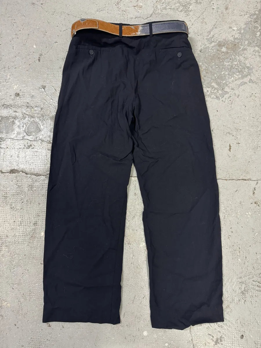 1990s Emporio Armani Navy Relaxed Minimalist Pants yHNpGED 4
