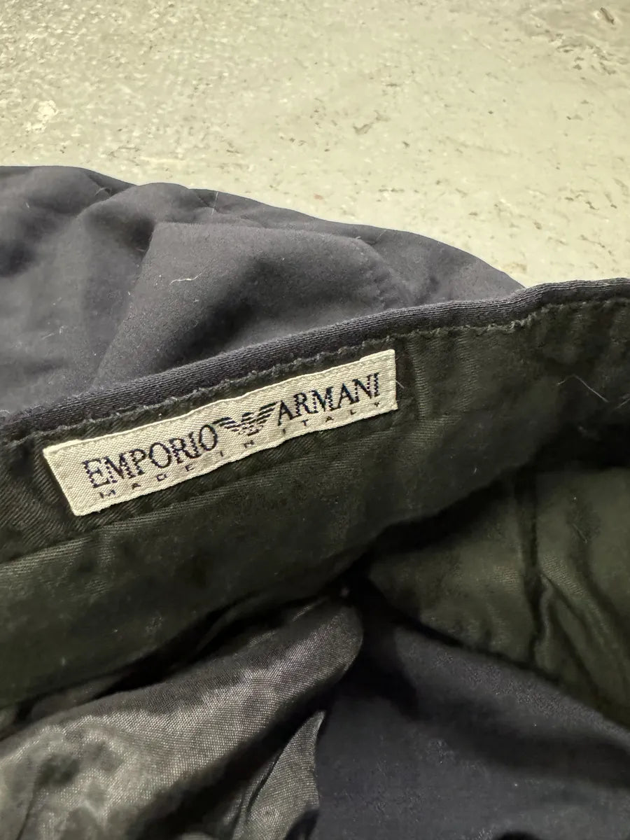 1990s Emporio Armani Navy Relaxed Minimalist Pants yHNpGED 5