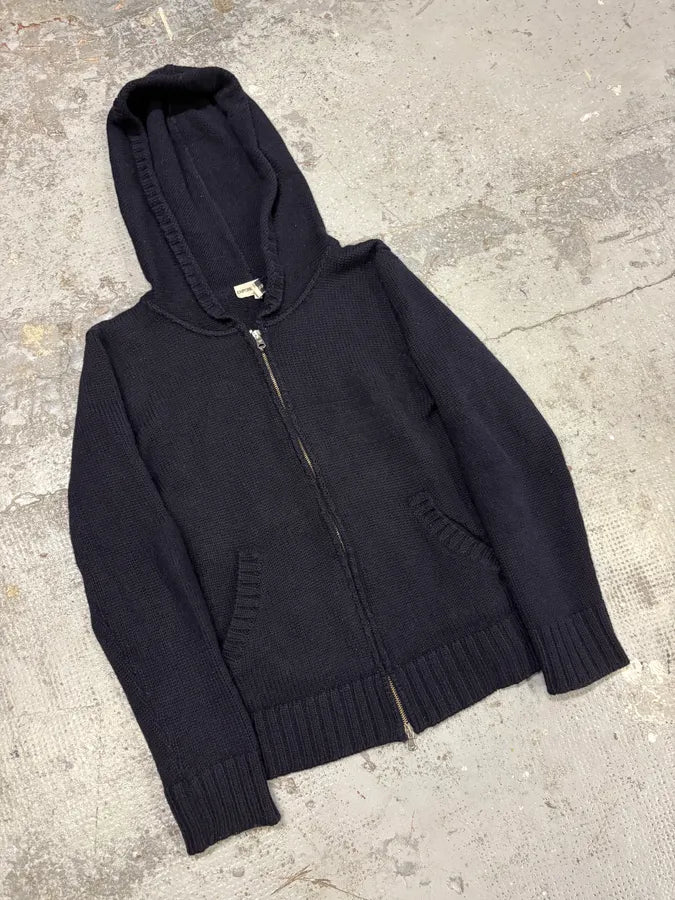 1990s Emporio Armani Navy Wool Zip-up Hoodie cXtjMji 3