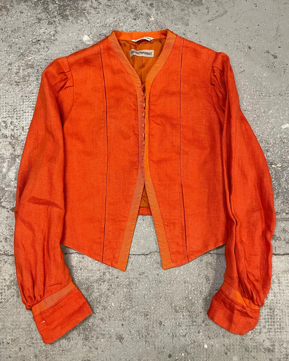 1990s Emporio Armani Orange Vitamine Avant-Garde Cardigan (S) FxhRyoR 1