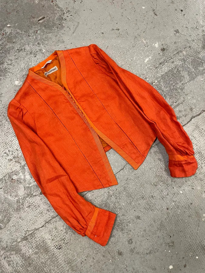 1990s Emporio Armani Orange Vitamine Avant-Garde Cardigan (S) FxhRyoR 3