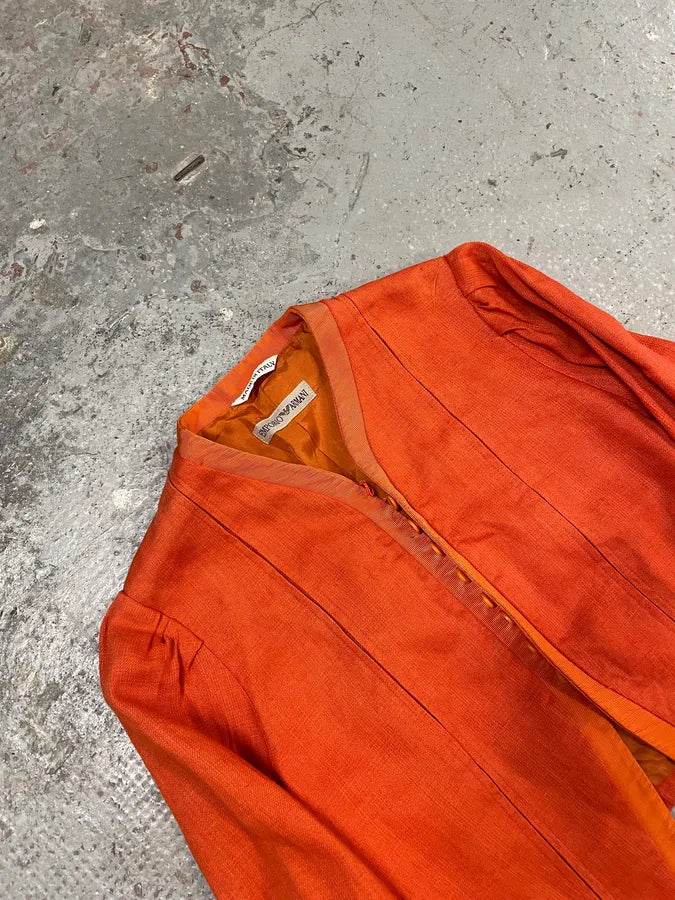 1990s Emporio Armani Orange Vitamine Avant-Garde Cardigan (S) FxhRyoR 4