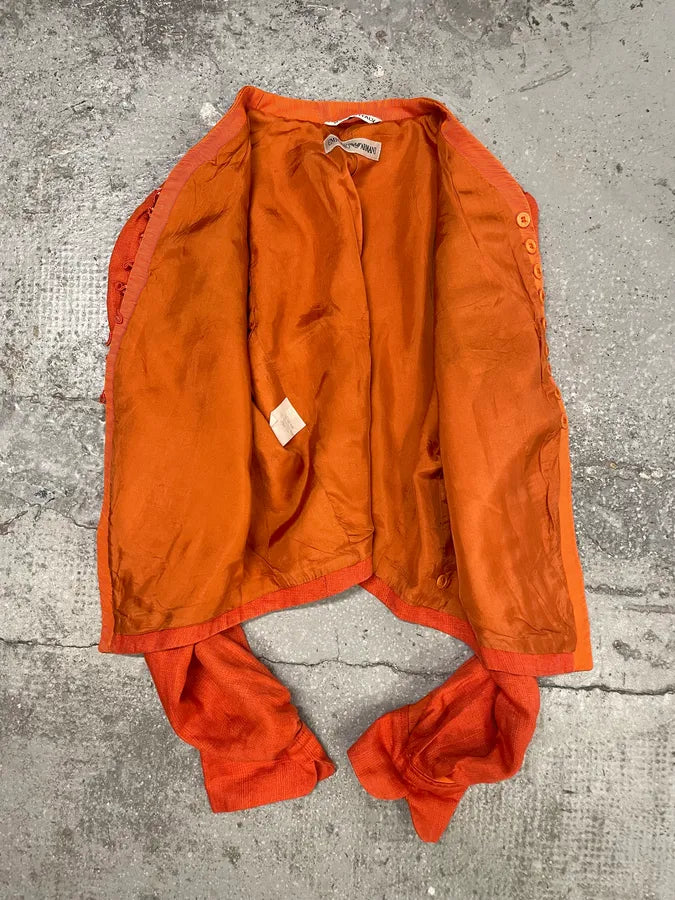 1990s Emporio Armani Orange Vitamine Avant-Garde Cardigan (S) FxhRyoR 6