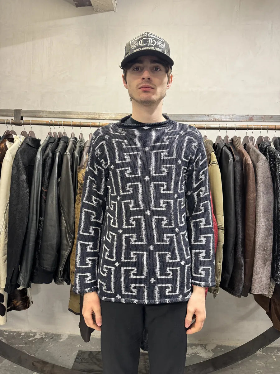 1990s Emporio Armani Psycho Navy Sweater (S) 2