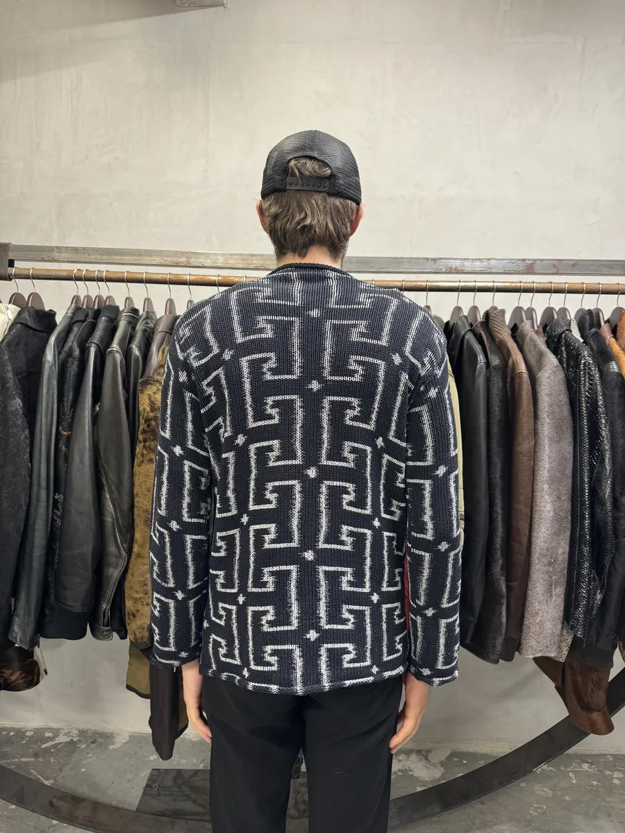 1990s Emporio Armani Psycho Navy Sweater (S) 3