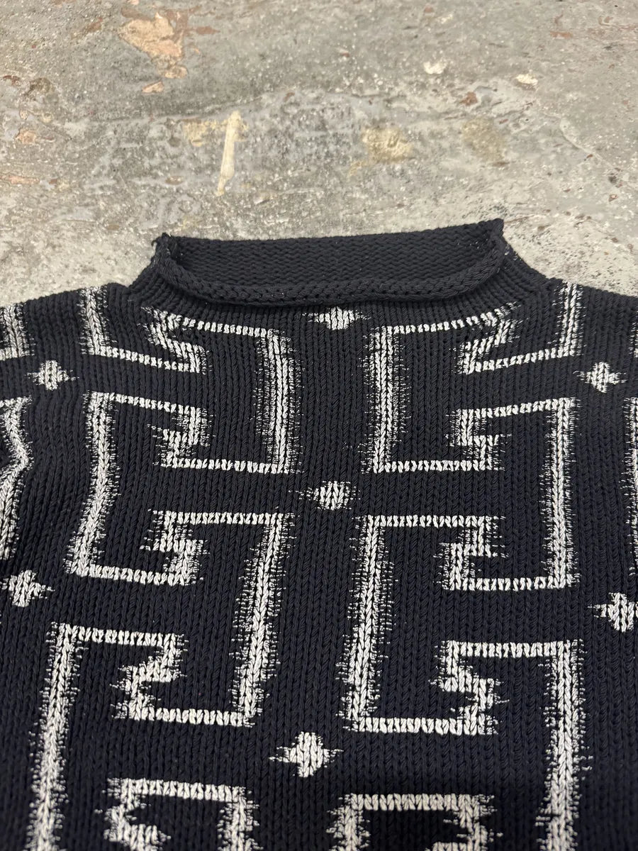 1990s Emporio Armani Psycho Navy Sweater (S) 6