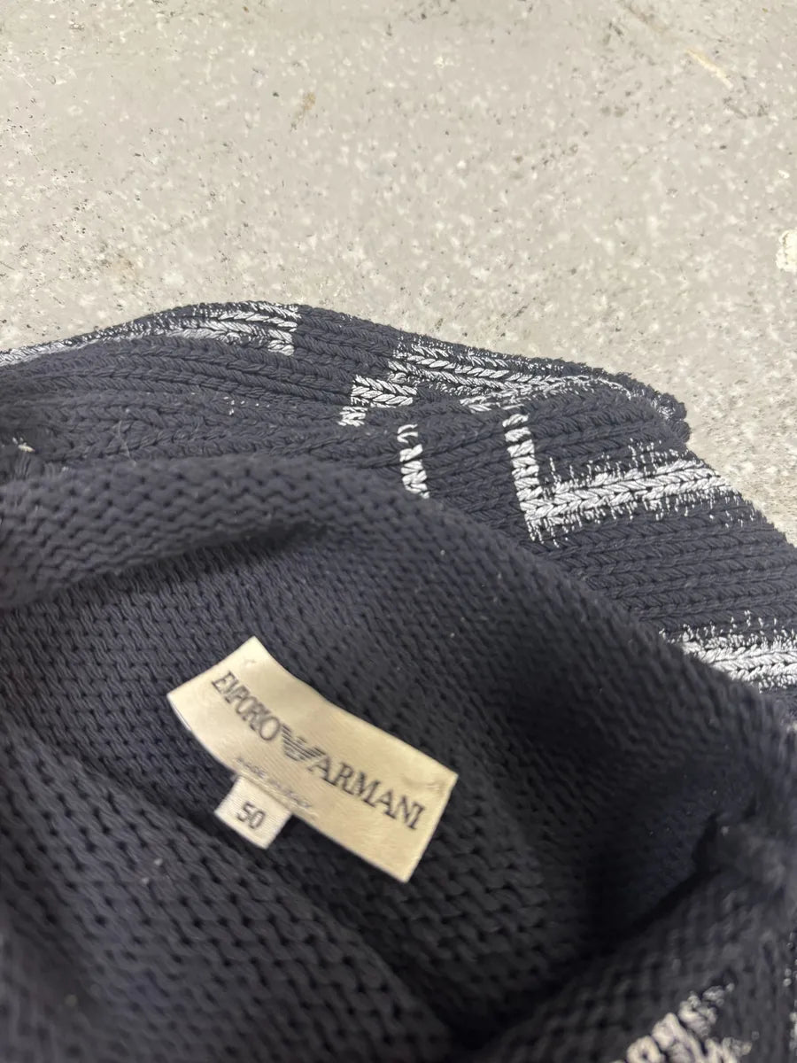1990s Emporio Armani Psycho Navy Sweater (S) 9