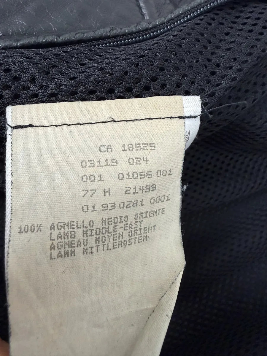 1990s Emporio Armani Pure Black Leather Jacket cxRMbzJ 6