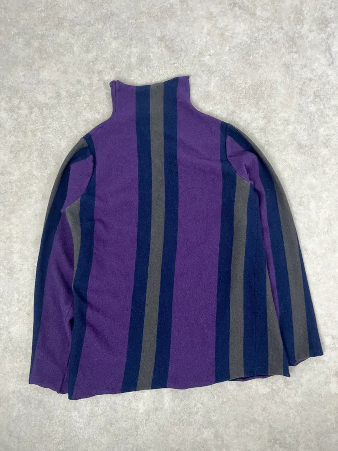 1990s Emporio Armani Purple Lined Turtleneck Sweater assUEOA 5