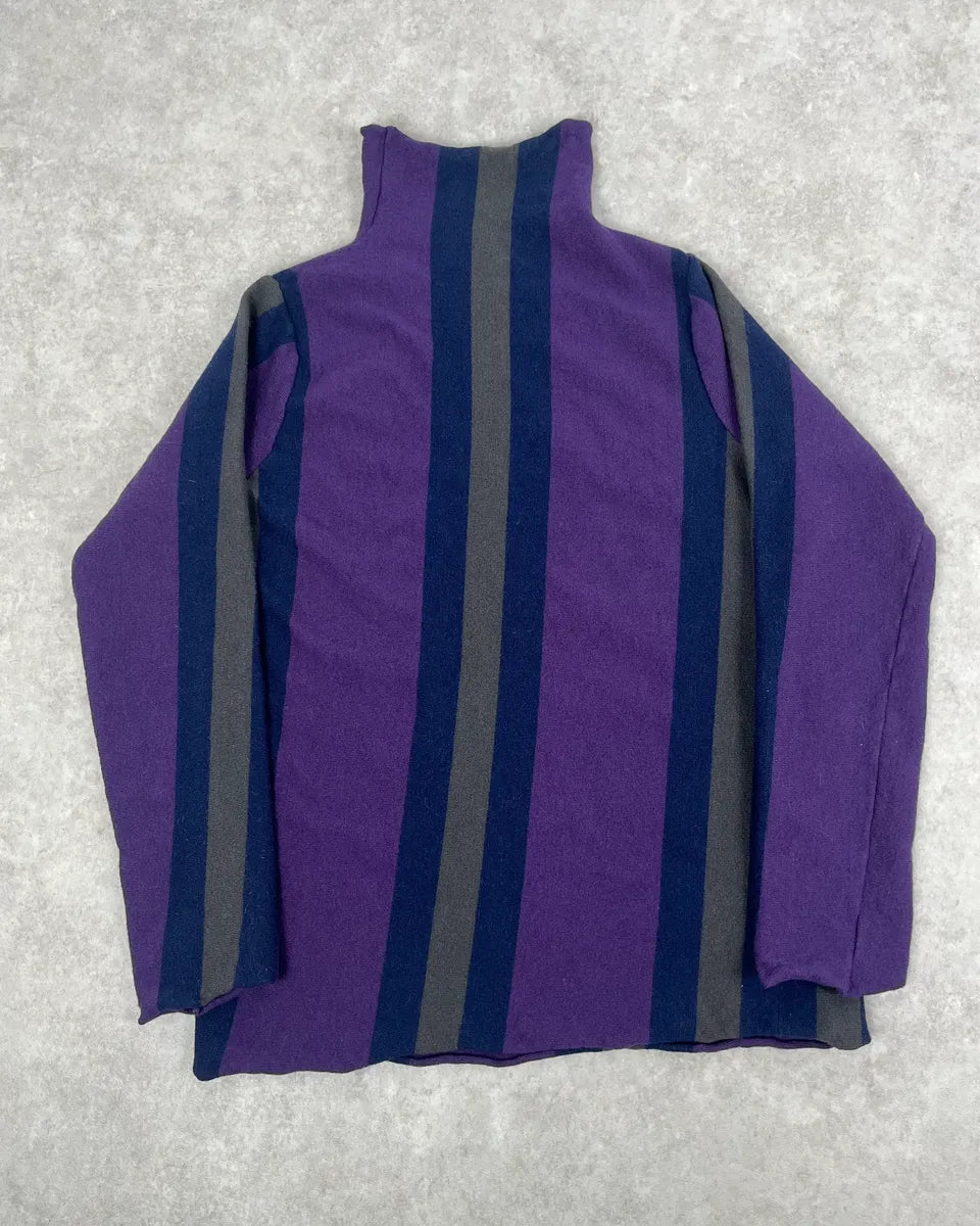 1990s Emporio Armani Purple Lined Turtleneck Sweater assUEOA 0