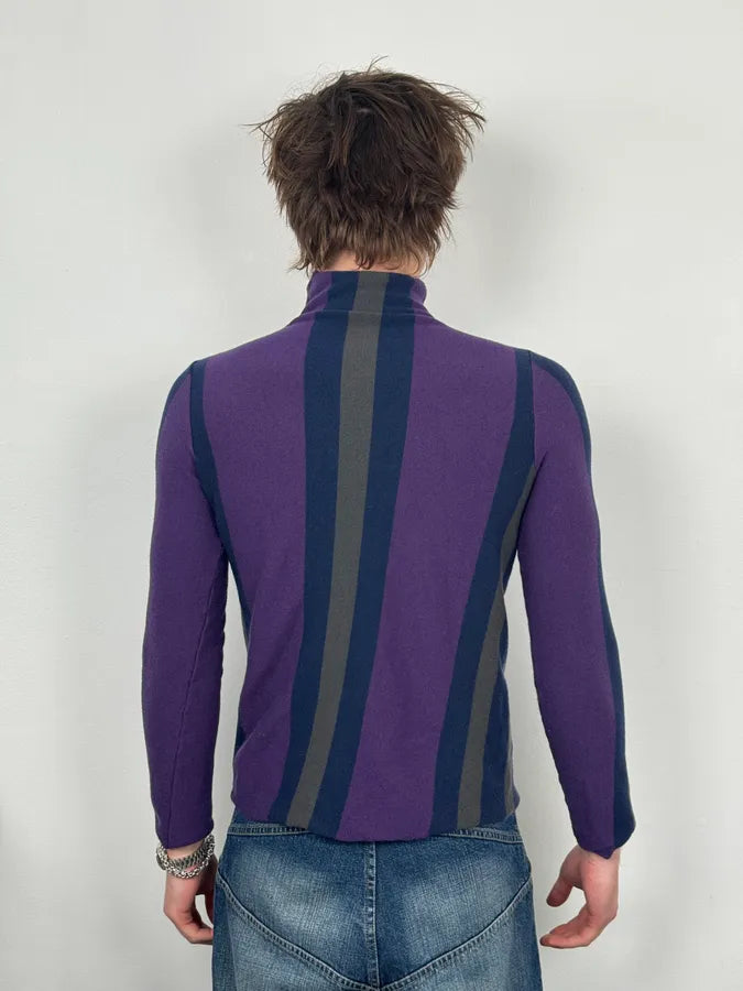 1990s Emporio Armani Purple Lined Turtleneck Sweater assUEOA 2