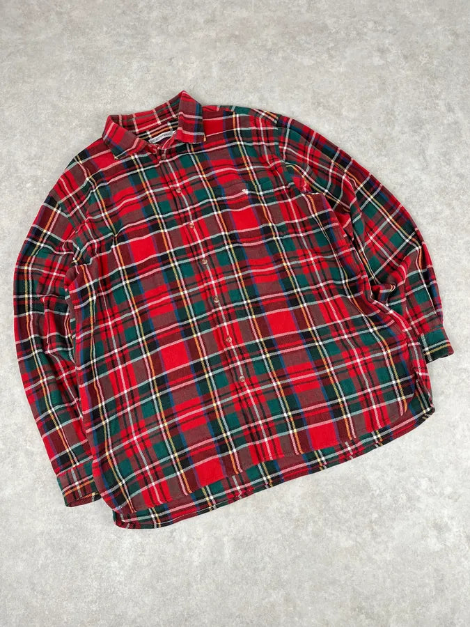 1990s Emporio Armani Red & Green Checkered Shirt RCnxjcb 3