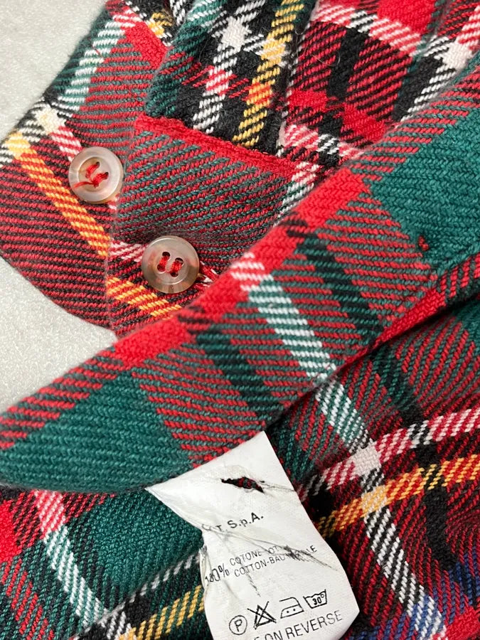 1990s Emporio Armani Red & Green Checkered Shirt RCnxjcb 9