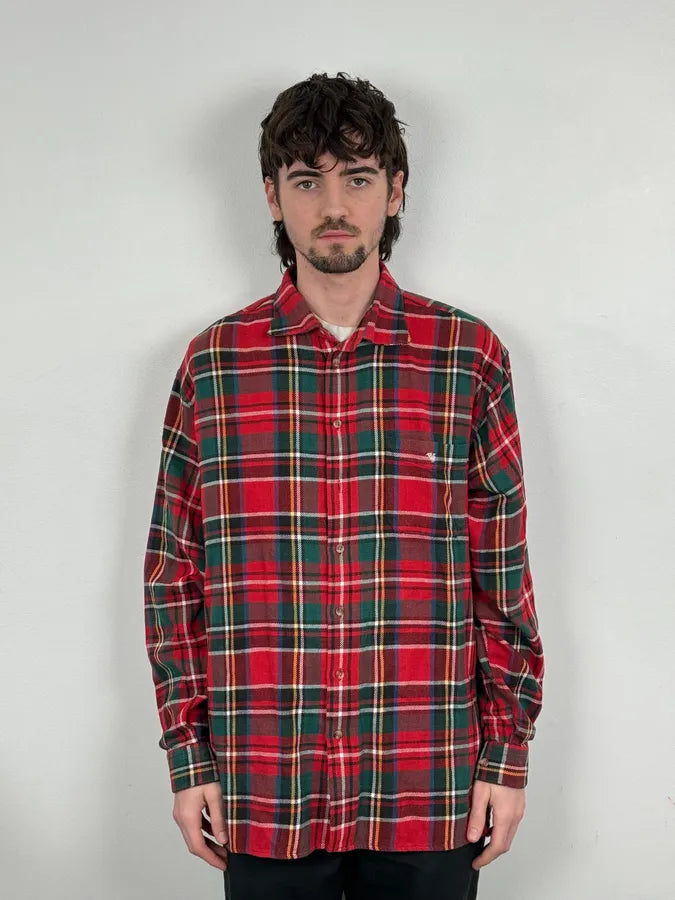 1990s Emporio Armani Red & Green Checkered Shirt RCnxjcb 0