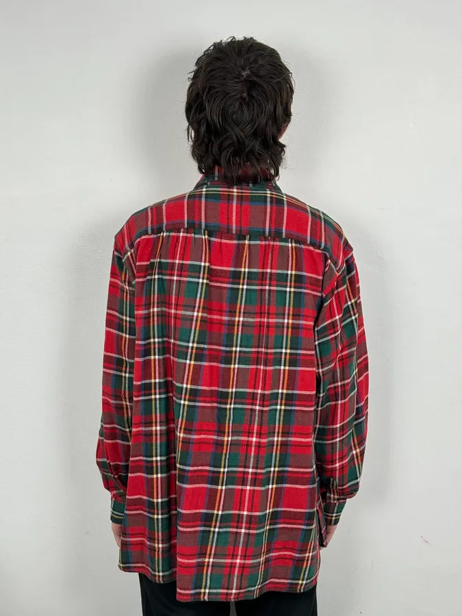 1990s Emporio Armani Red & Green Checkered Shirt RCnxjcb 1