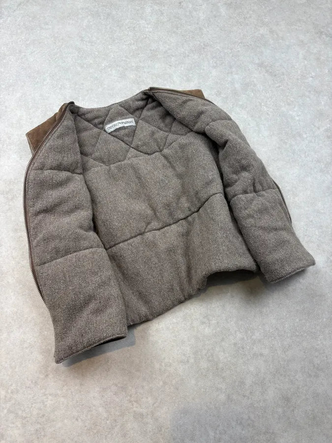 1990s Emporio Armani Suede Brown Leather Vest EiPMCtb 6