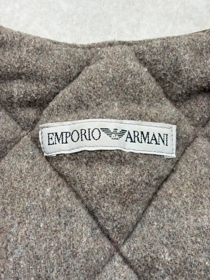 1990s Emporio Armani Suede Brown Leather Vest EiPMCtb 7