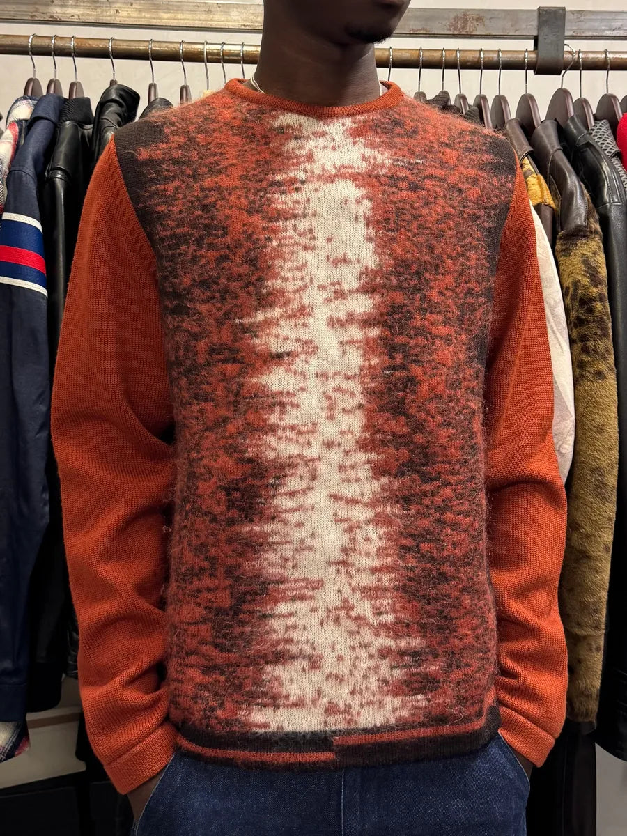 1990s Ferragamo Red Mohair Crewneck Sweater jWTFwhD 1
