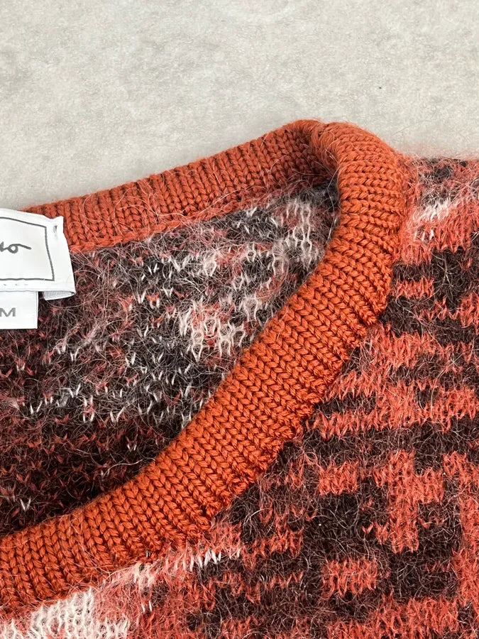 1990s Ferragamo Red Mohair Crewneck Sweater jWTFwhD 9