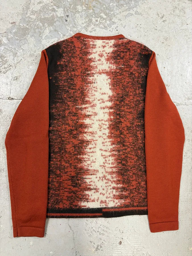 1990s Ferragamo Red Mohair Crewneck Sweater jWTFwhD 5
