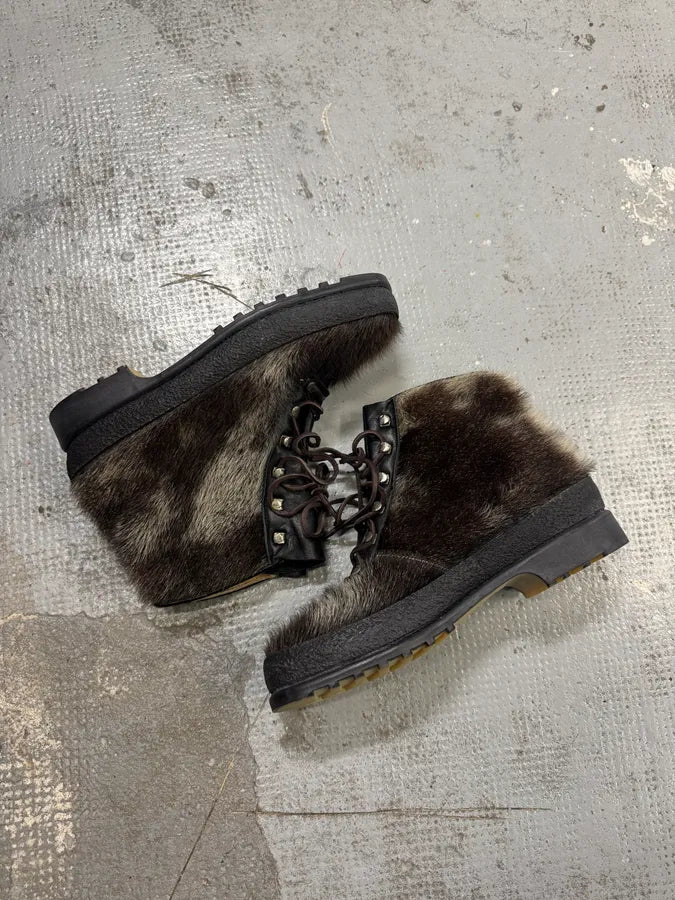 1990s Frimas Fur Black Ski Boots uGfXnfY 1