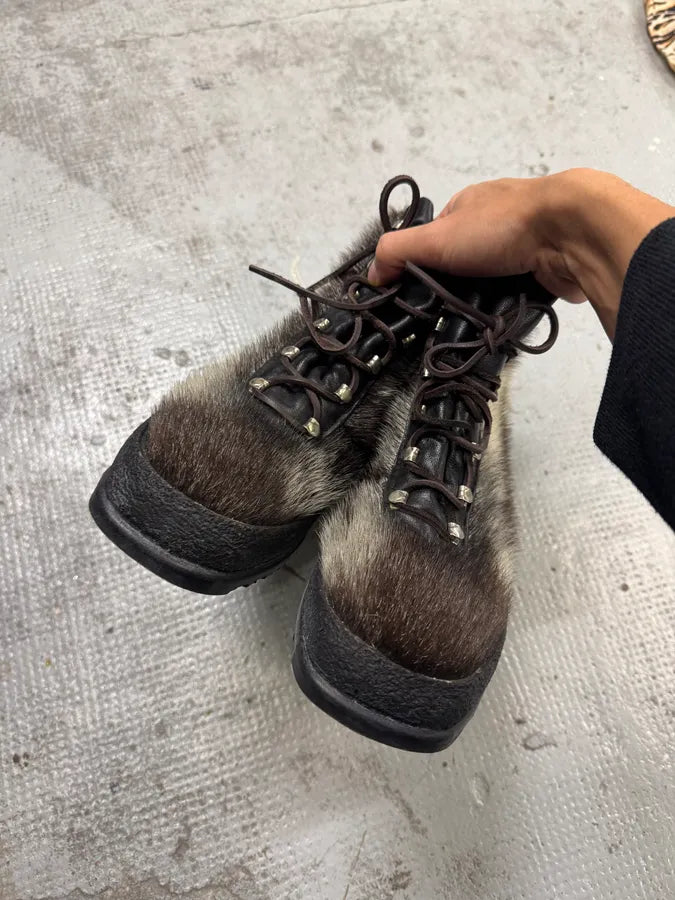 1990s Frimas Fur Black Ski Boots uGfXnfY 5