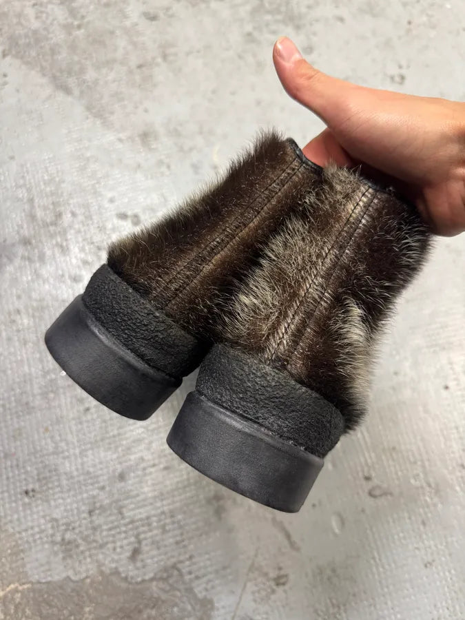 1990s Frimas Fur Black Ski Boots uGfXnfY 7