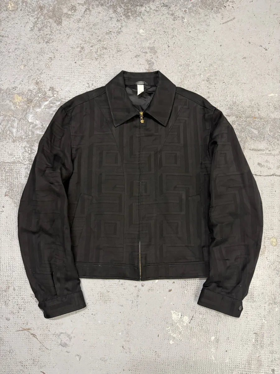 1990s Versace Black Light Geometrical Jacket WRRaedb 0