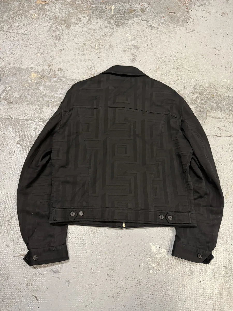 1990s Versace Black Light Geometrical Jacket WRRaedb 1