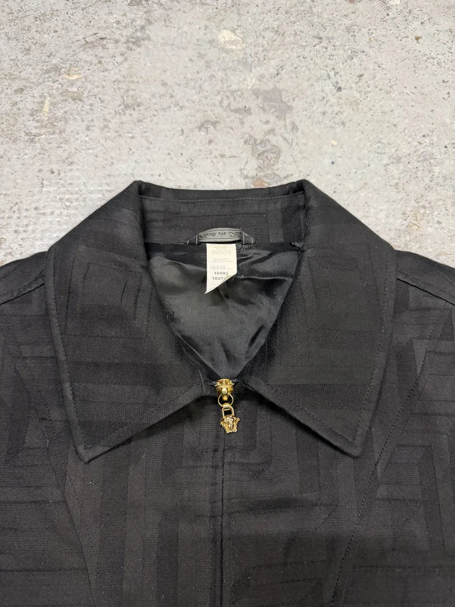 1990s Versace Black Light Geometrical Jacket WRRaedb 10