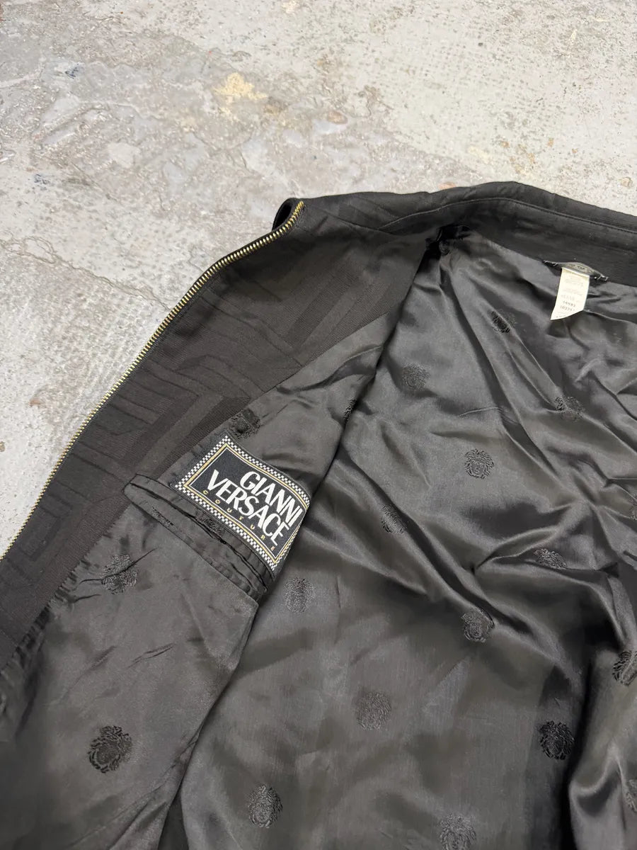 1990s Versace Black Light Geometrical Jacket WRRaedb 14