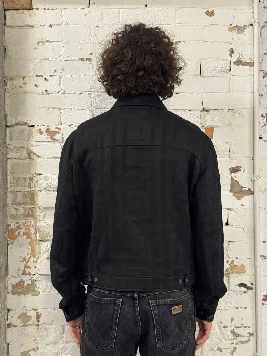 1990s Giacca Versace Black Geometrical Jacket WRRaedb 3