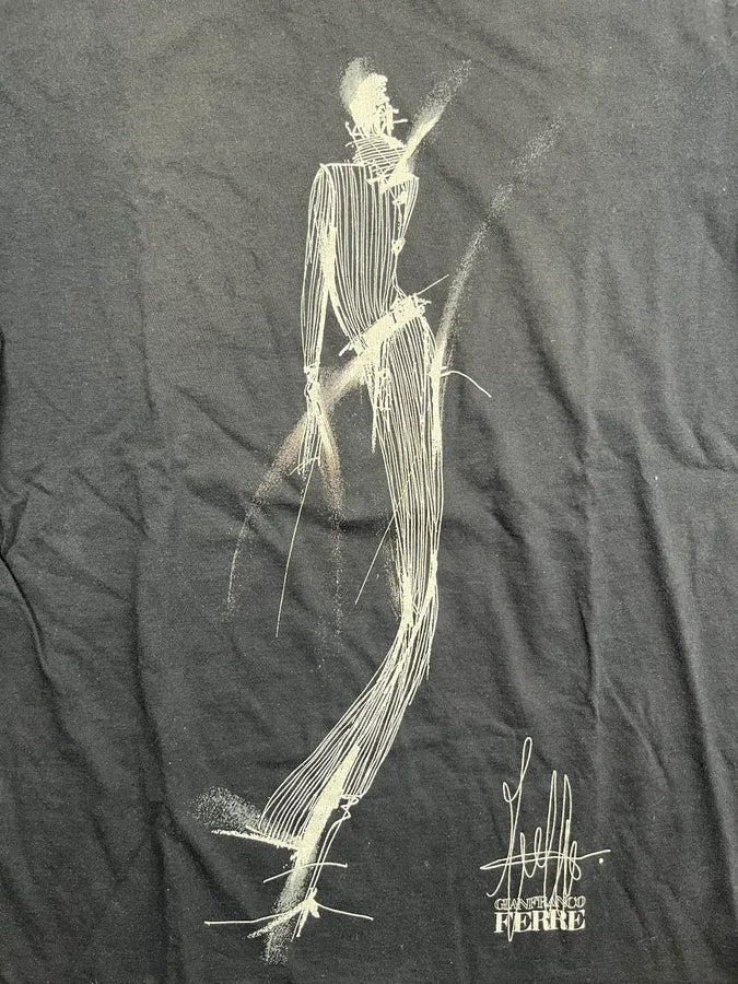 1990s Gianfranco Ferré Black Graphic Humanoid T-Shirt RcuwqWs 6