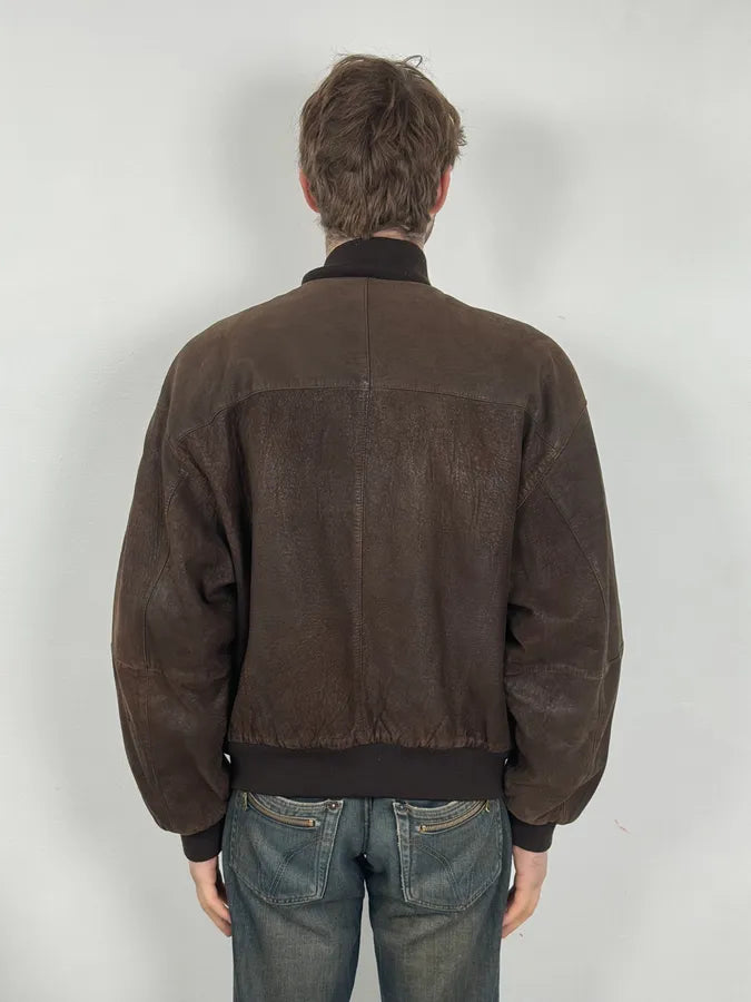 1990s Gianfranco Ferré Brown Buttoned Classy Leather Jacket eSUeHbb 2