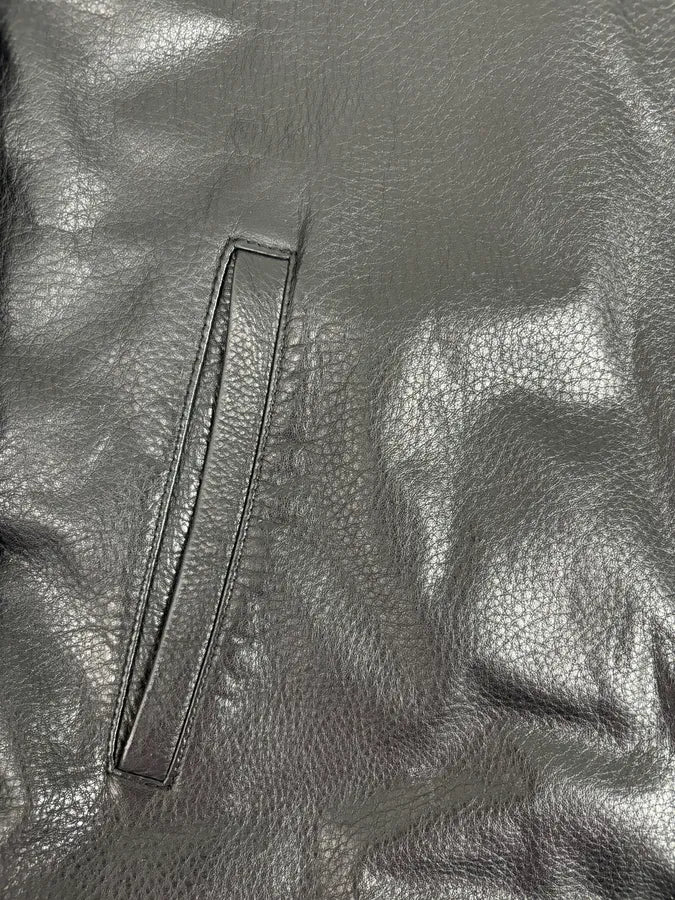 1990s Gianfranco Ferré Calfskin Leather Black Jacket BlUALlT 11