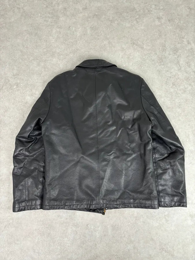 1990s Gianfranco Ferré Calfskin Leather Black Jacket BlUALlT 4