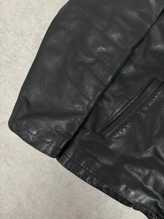 1990s Gianfranco Ferré Calfskin Leather Black Jacket BlUALlT 10