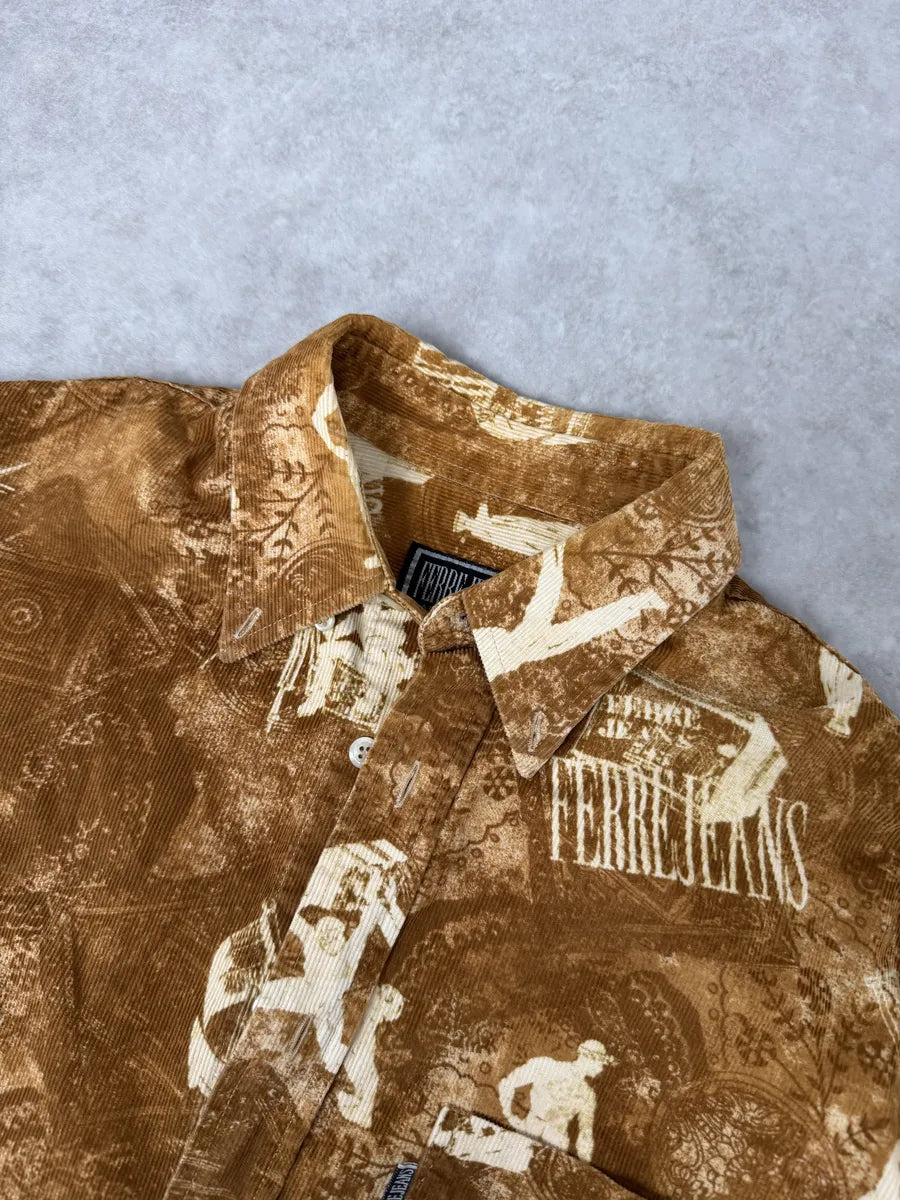 1990s Gianfranco Ferré Contemporary Brown Humanoid Shirt aBSOoNm 11