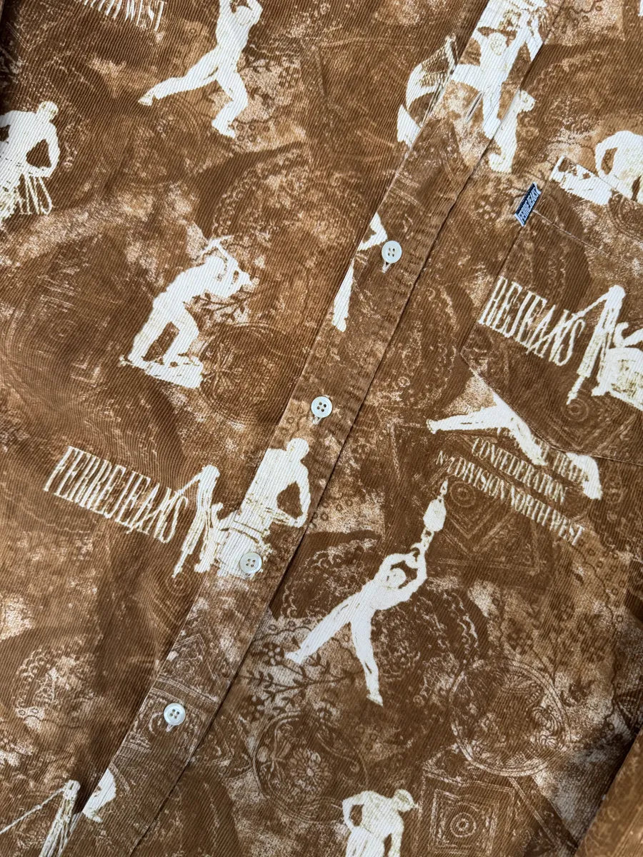 1990s Gianfranco Ferré Contemporary Brown Humanoid Shirt aBSOoNm 12