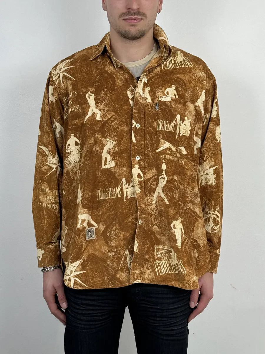 1990s Gianfranco Ferré Contemporary Brown Humanoid Shirt aBSOoNm 2