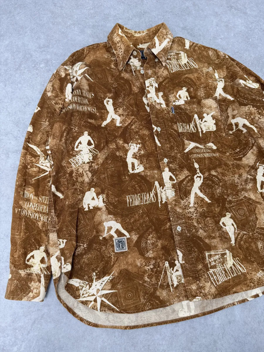 1990s Gianfranco Ferré Contemporary Brown Humanoid Shirt aBSOoNm 5