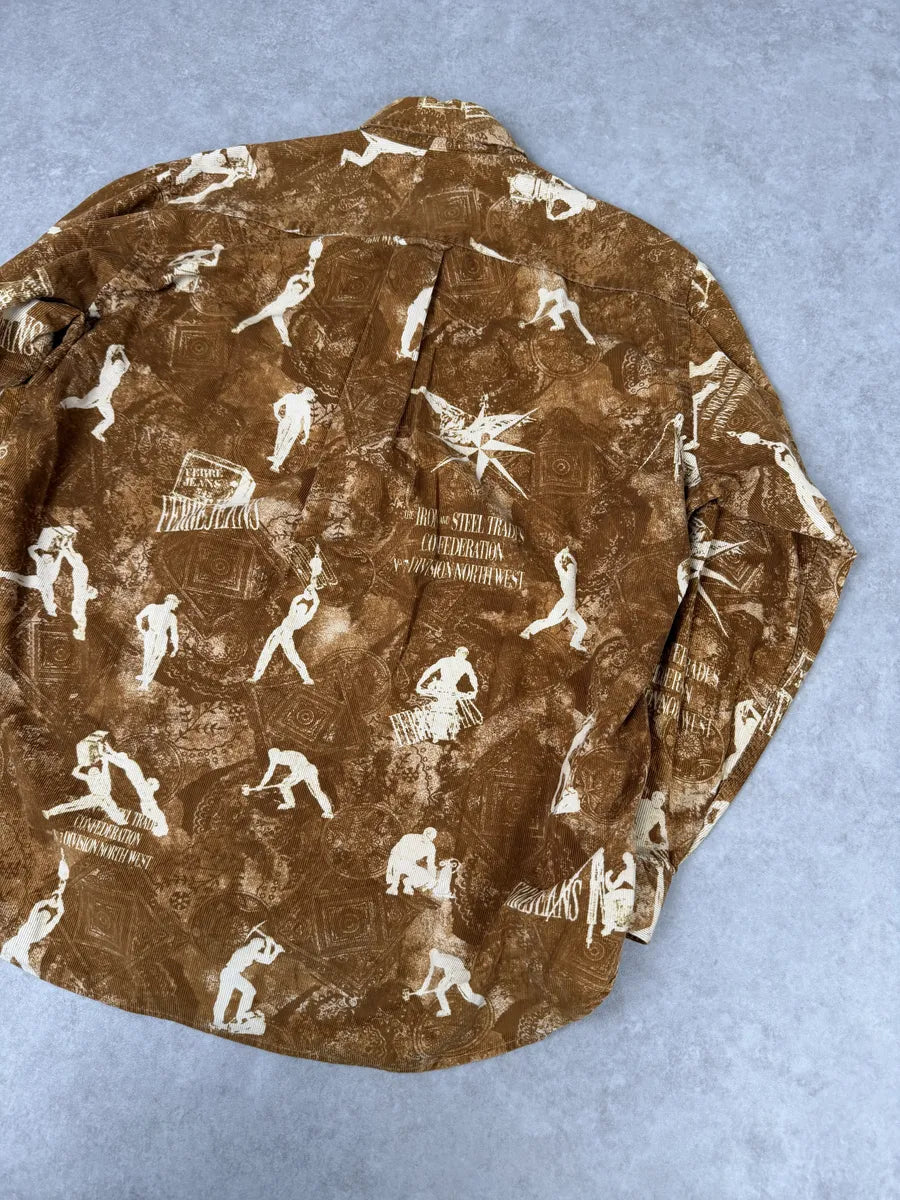 1990s Gianfranco Ferré Contemporary Brown Humanoid Shirt aBSOoNm 6