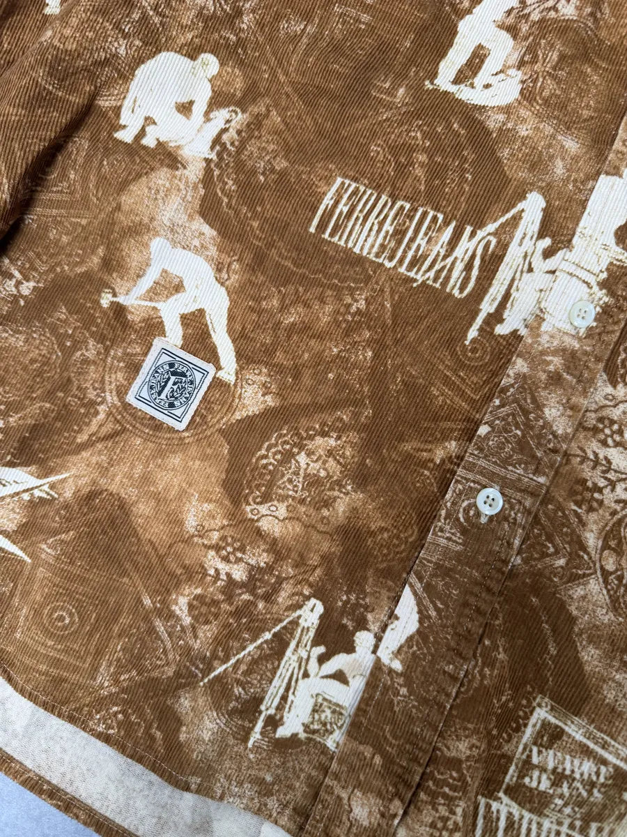 1990s Gianfranco Ferré Contemporary Brown Humanoid Shirt aBSOoNm 9