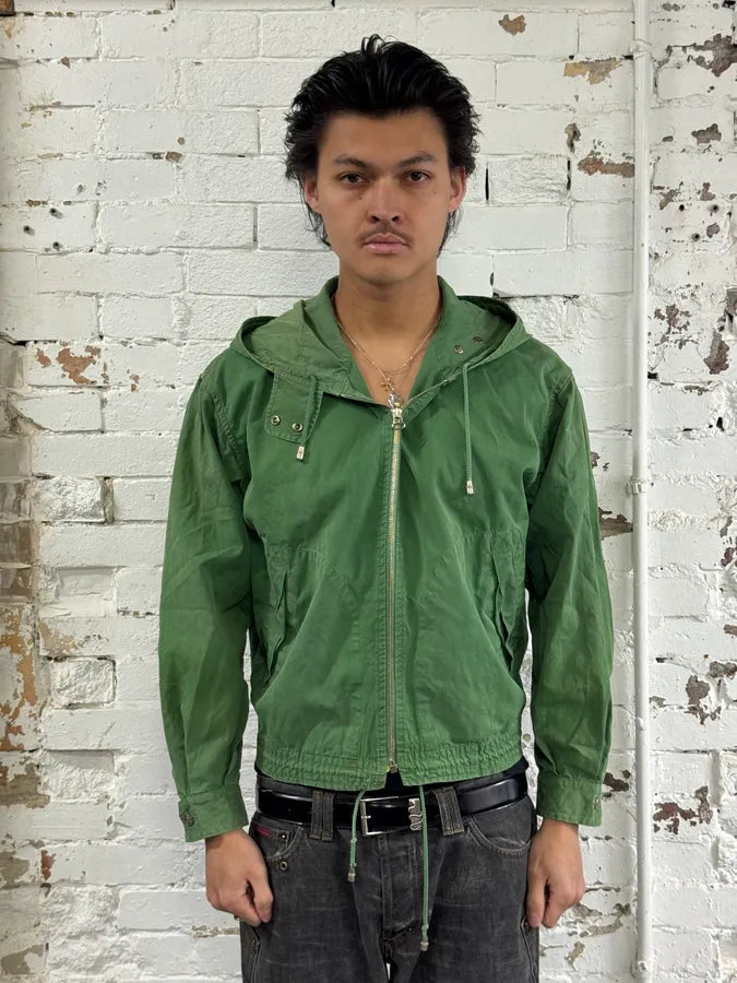 1990s Gianfranco Ferré Green Light Hooded Bomber Jacket HrDYgsx 1