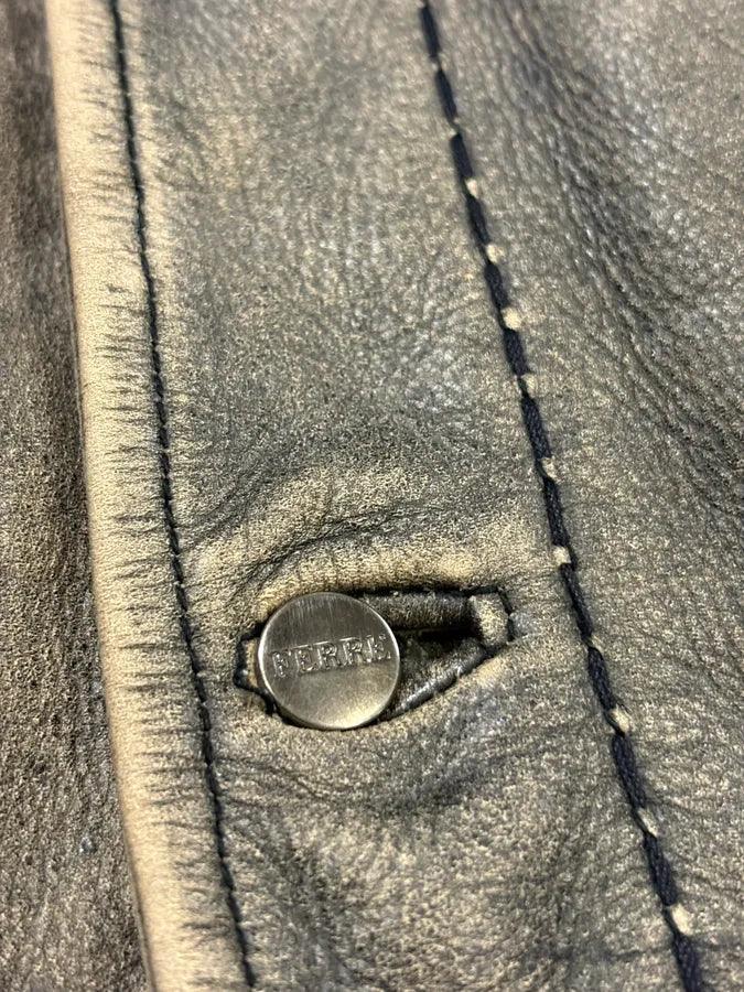 1990s Gianfranco Ferré Grey Eroded Leather Trucker Jacket lKyztfI 7